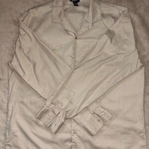 Forever 21 Men's Casual Button Down Longsleeve | Beige | Medium